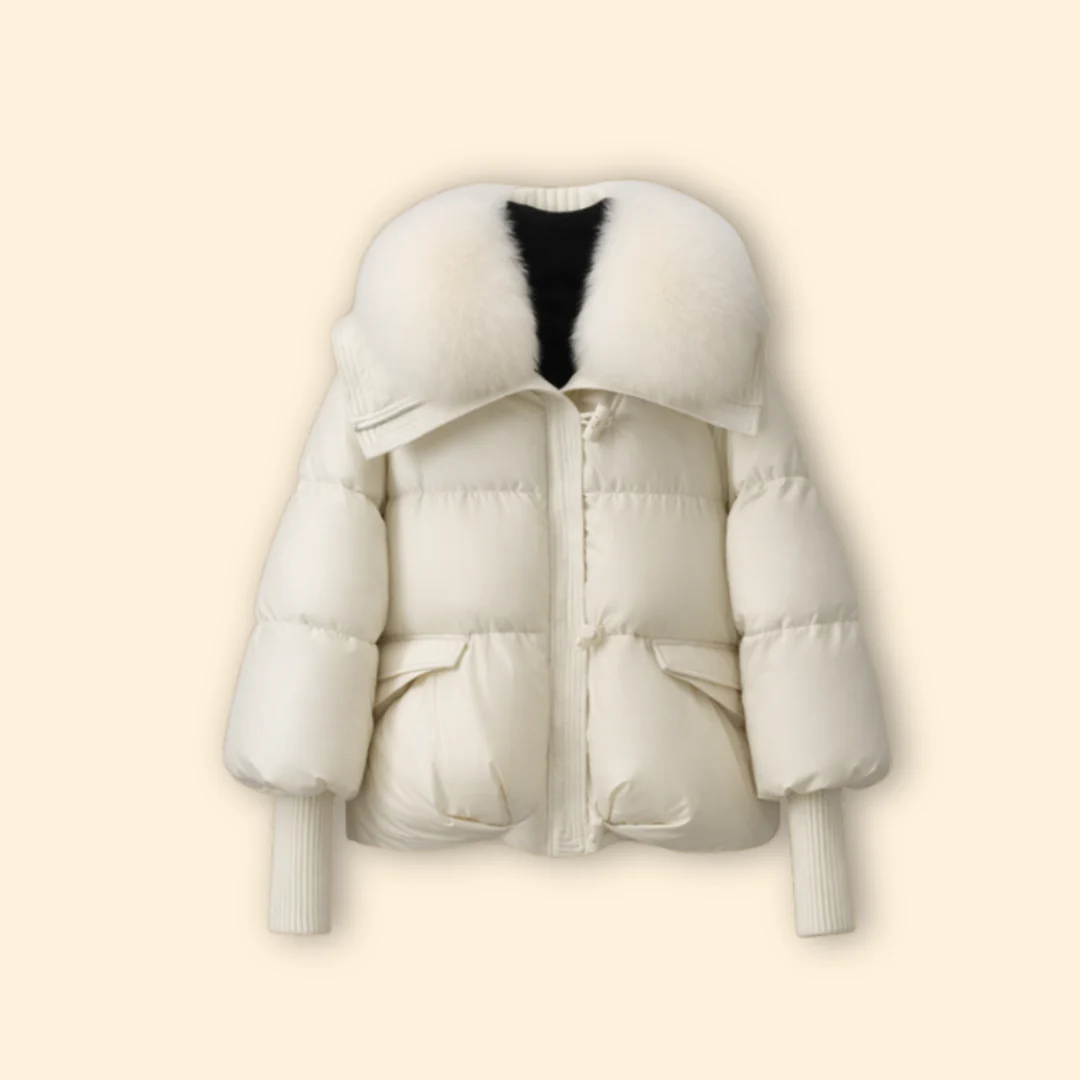 Women’s Puffer Jacket with Oversized Collar