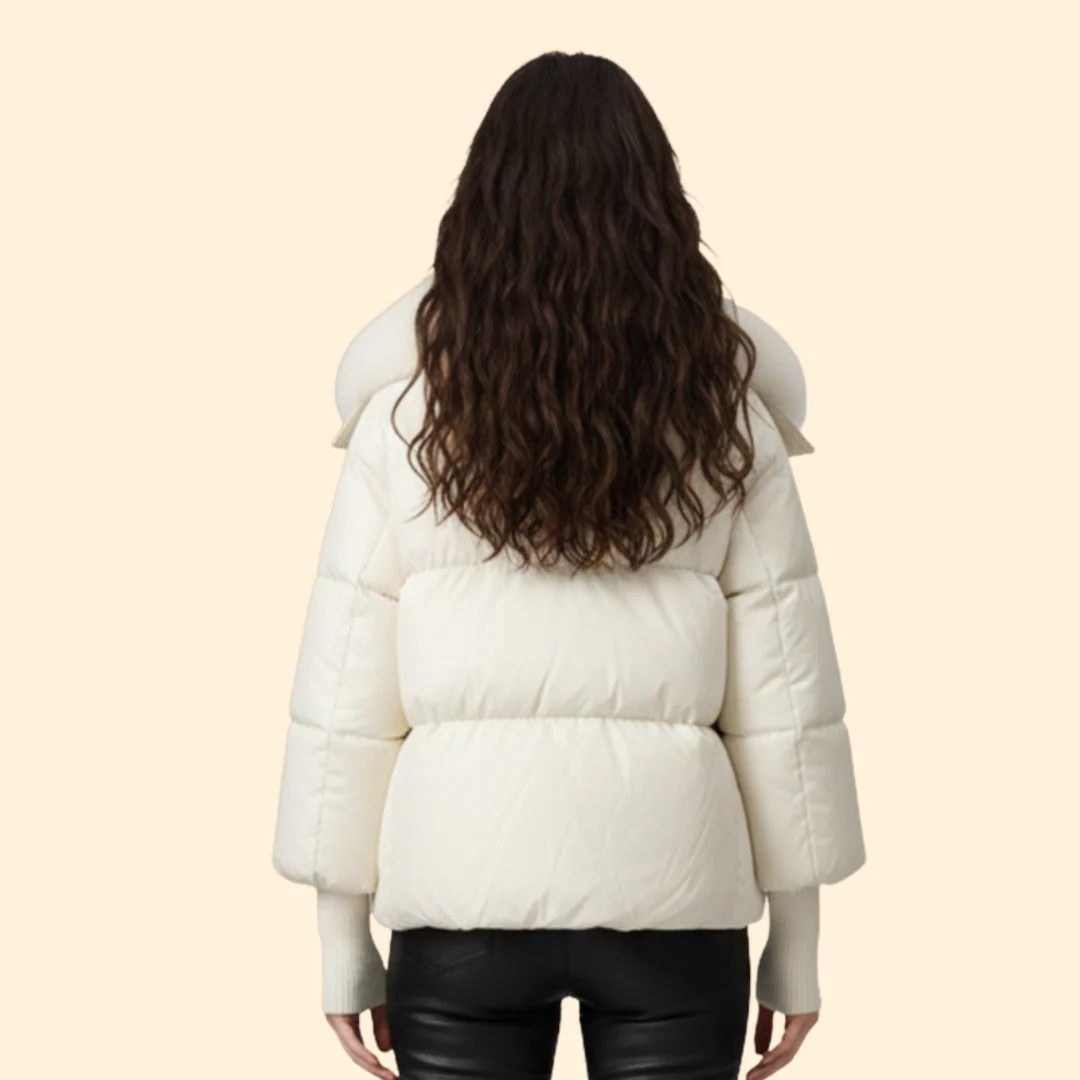 Women’s Puffer Jacket with Oversized Collar - Image 4