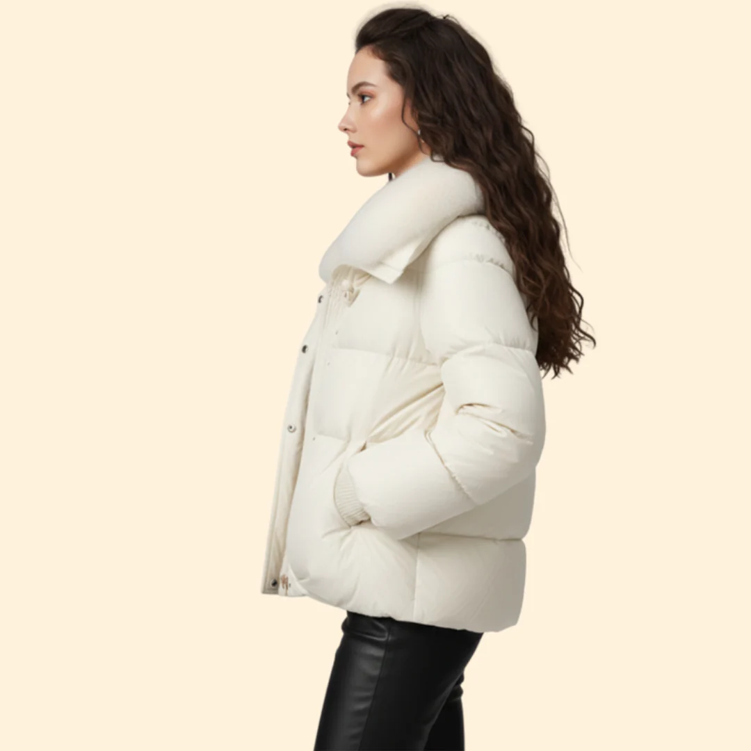 Women’s Puffer Jacket with Oversized Collar - Image 5