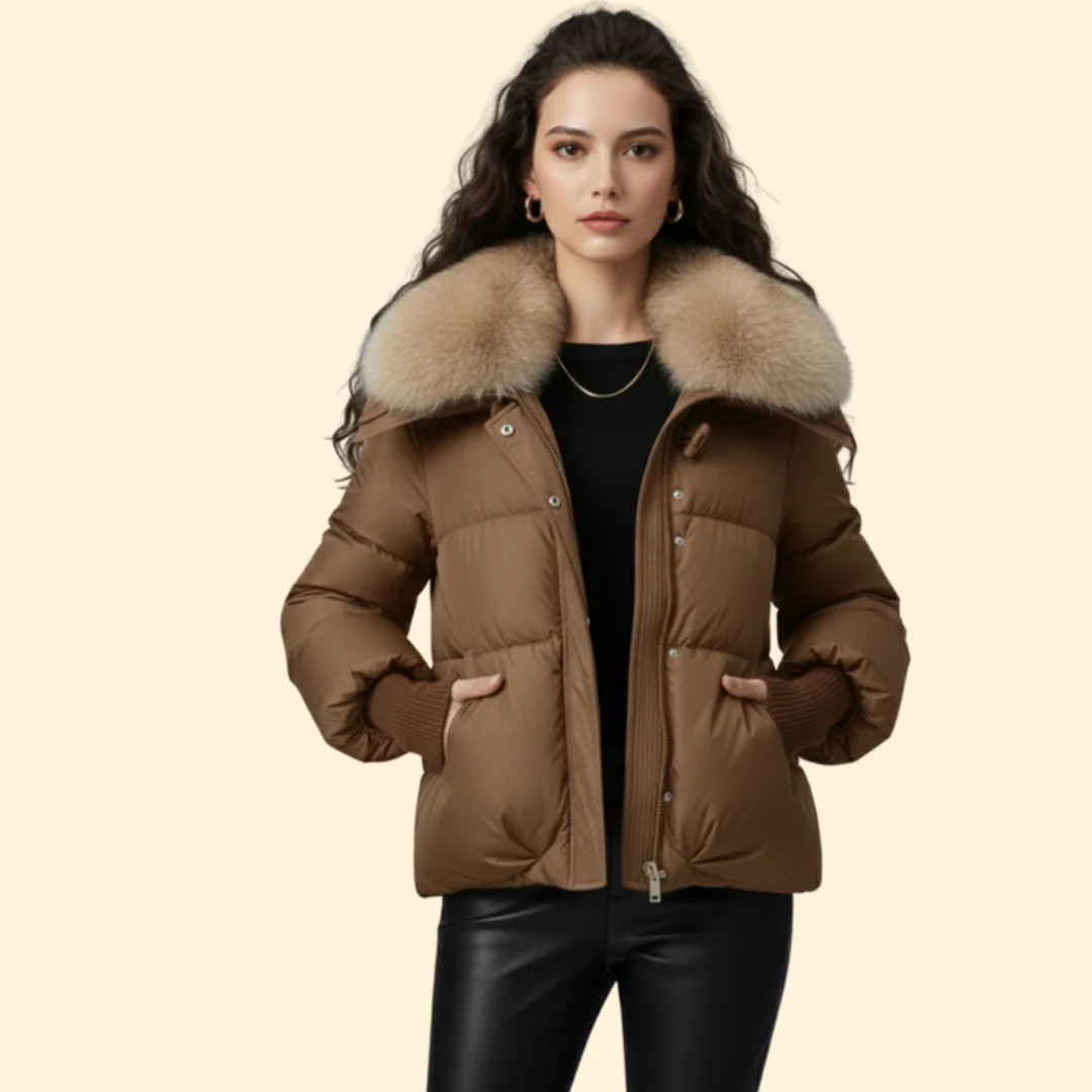 Women’s Puffer Jacket with Oversized Collar - Image 6