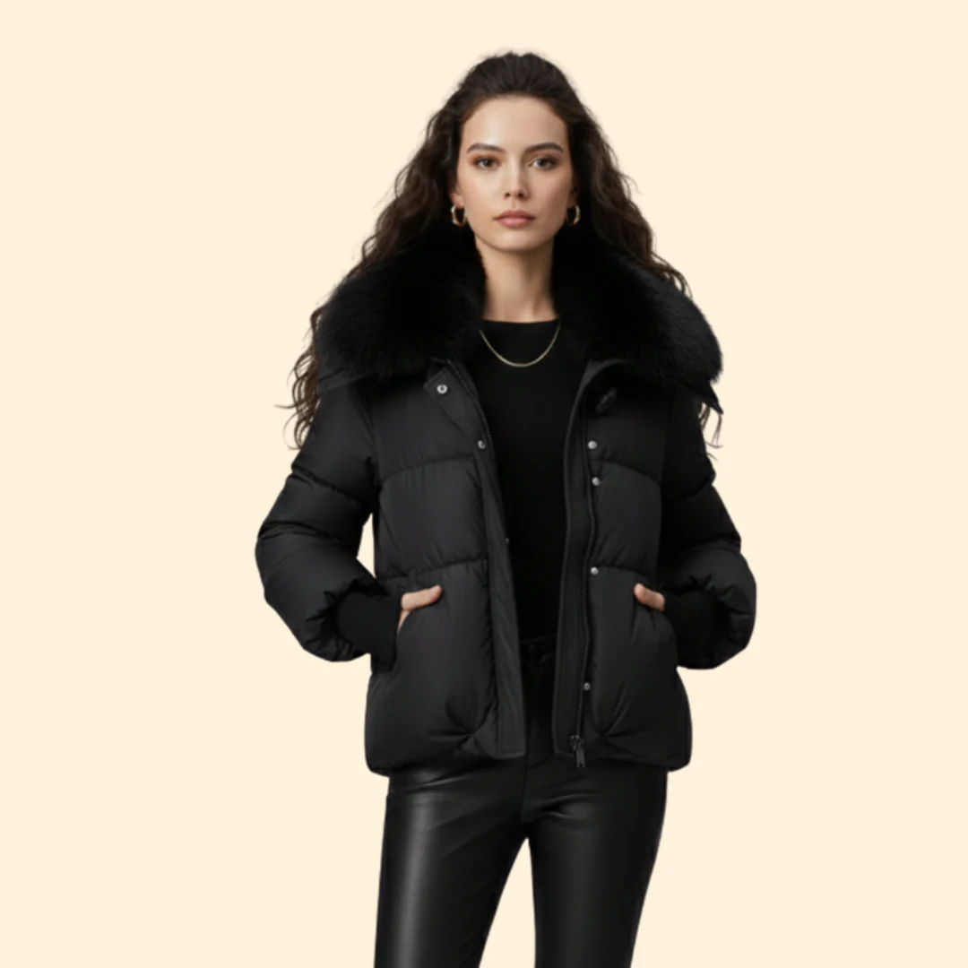 Women’s Puffer Jacket with Oversized Collar - Image 7