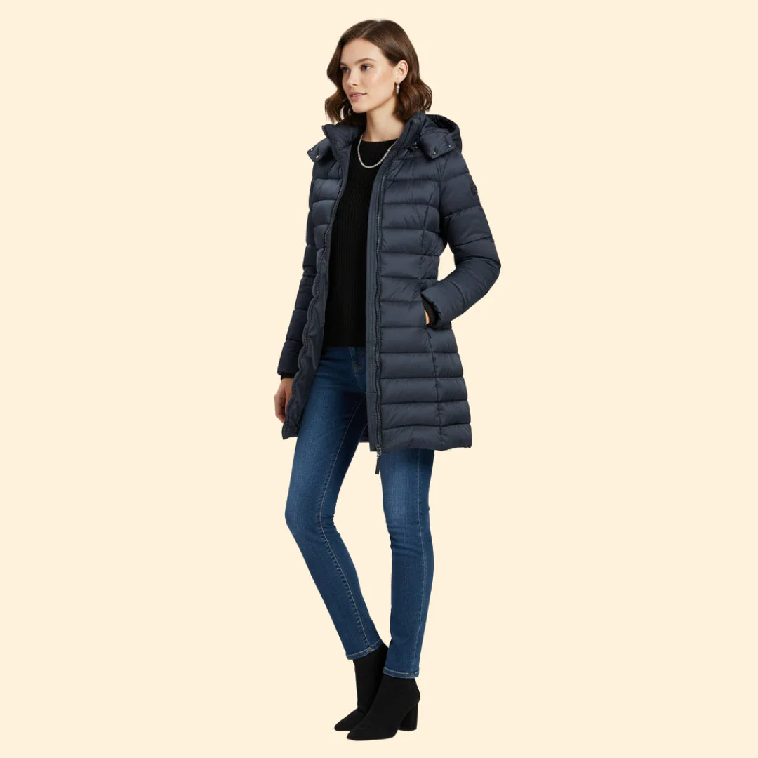 Women’s Quilted Coat with Long Length - Image 3