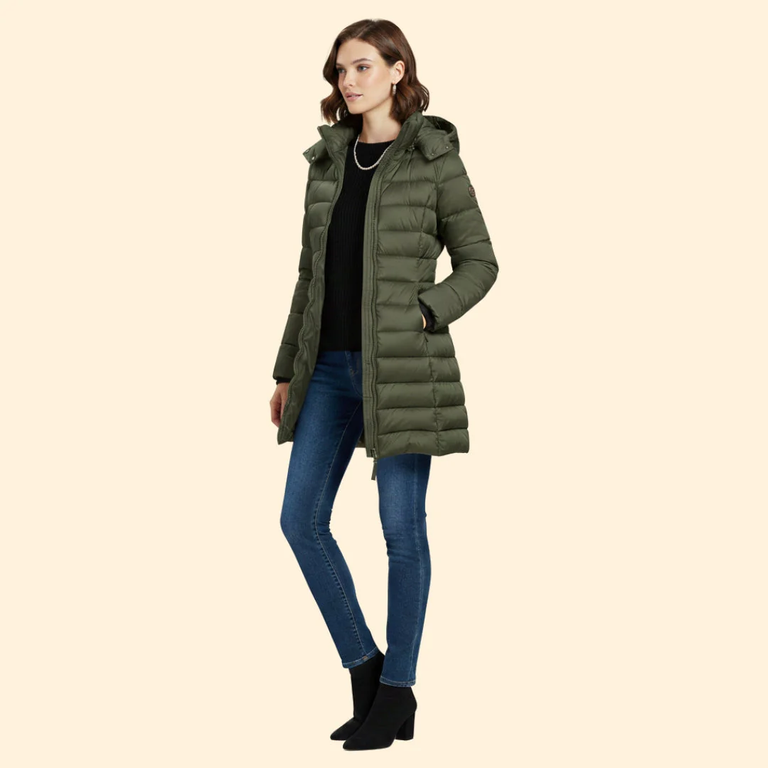 Women’s Quilted Coat with Long Length - Image 7