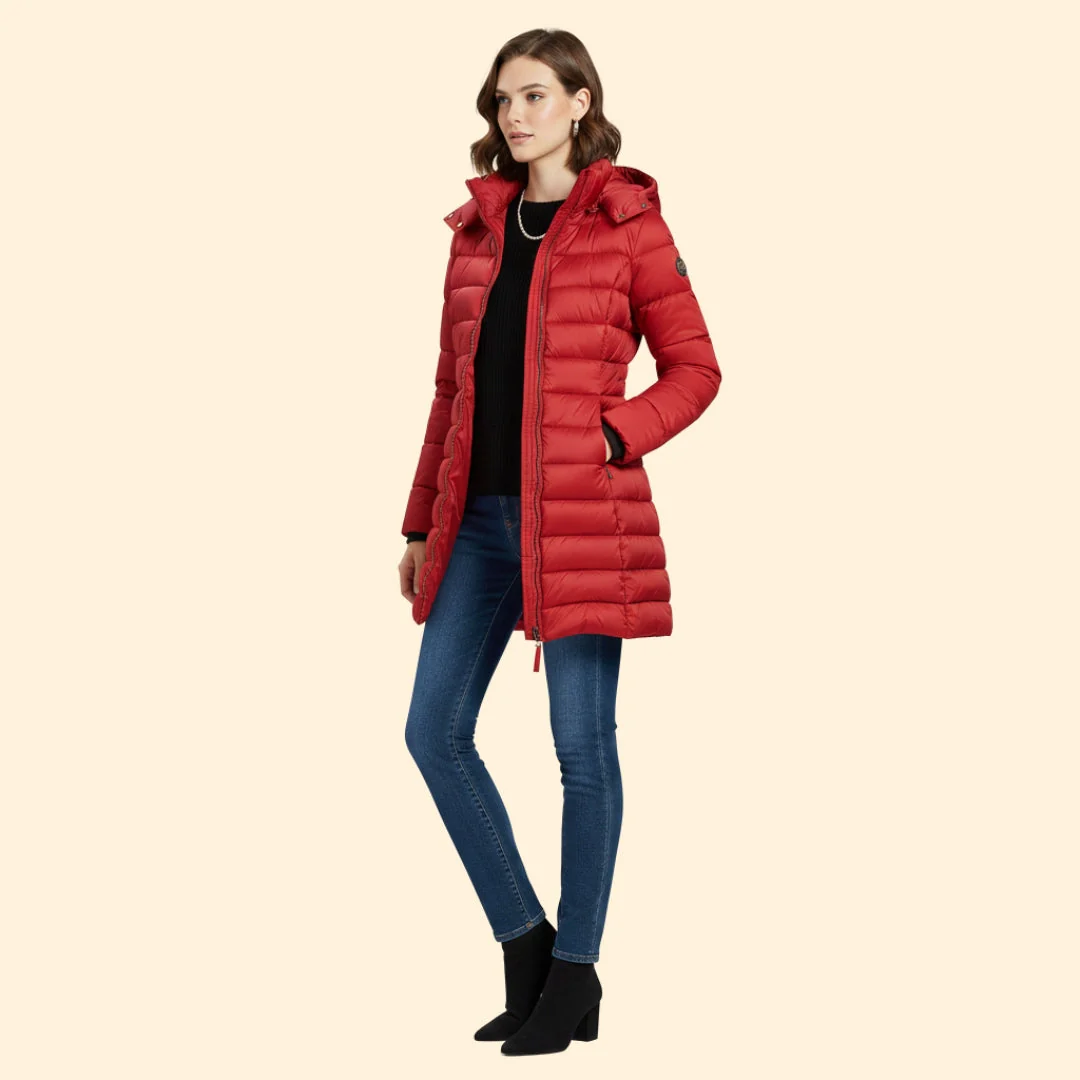 Women’s Quilted Coat with Long Length - Image 9