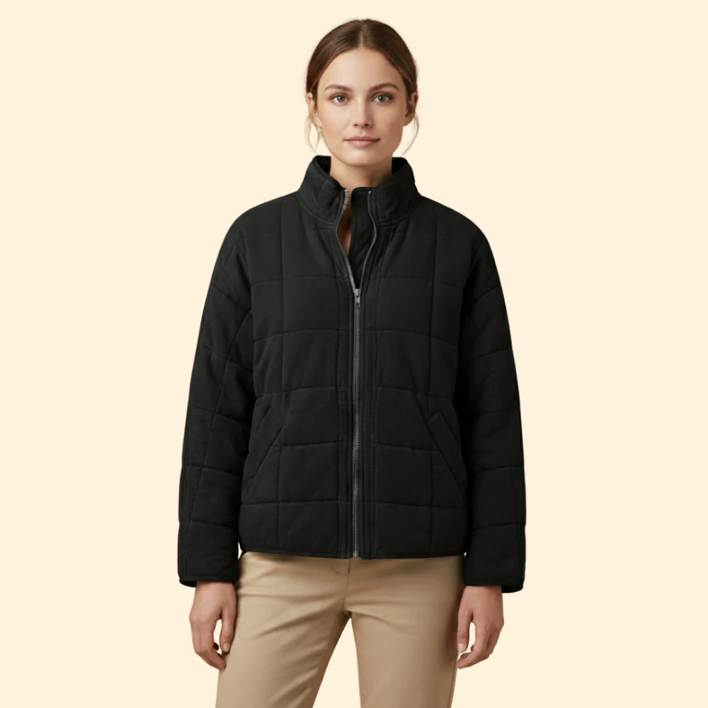 Women’s Quilted Stand-Up Collar Jacket - Image 10