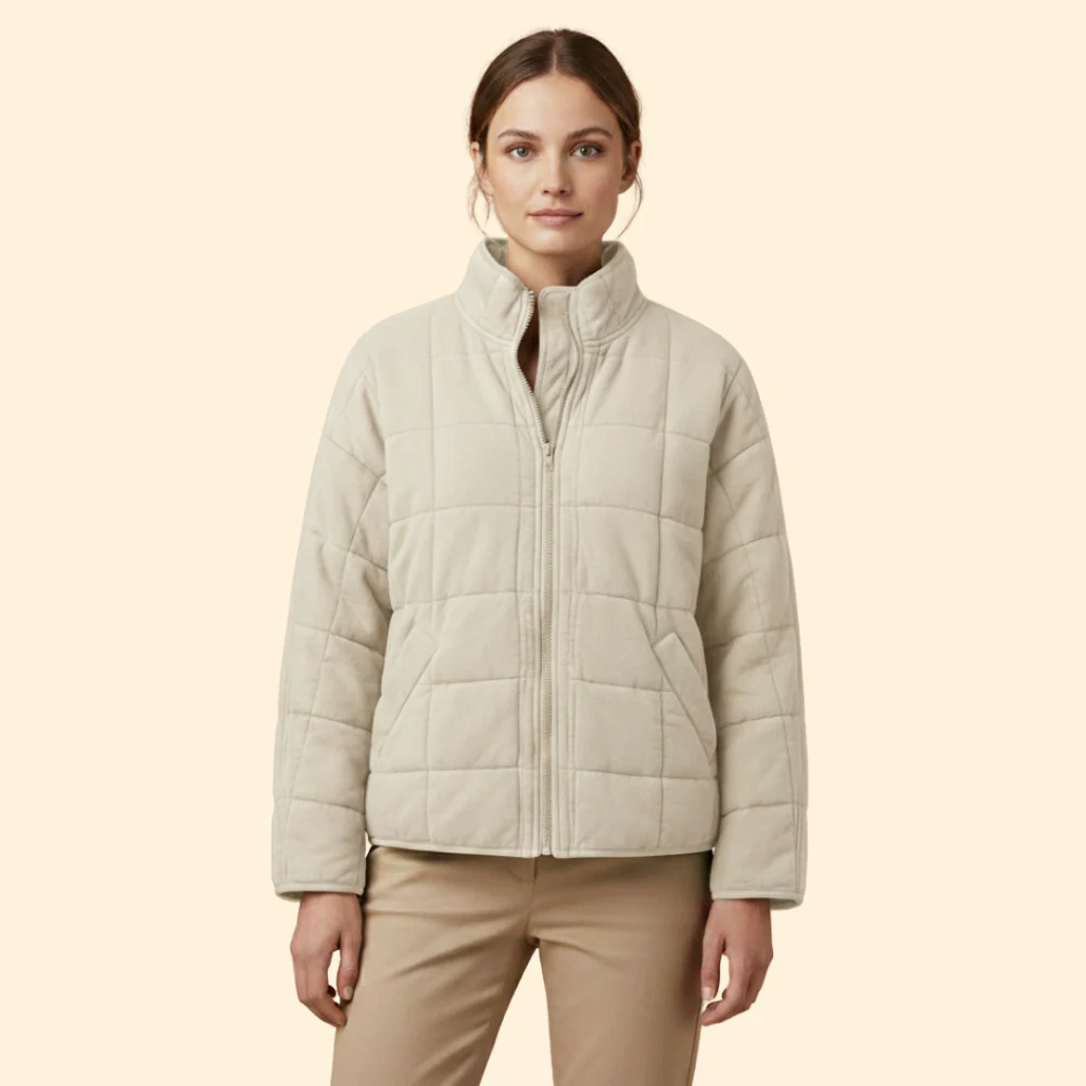 Women’s Quilted Stand-Up Collar Jacket - Image 11