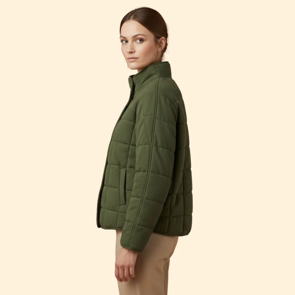 Women’s Quilted Stand-Up Collar Jacket - Image 3