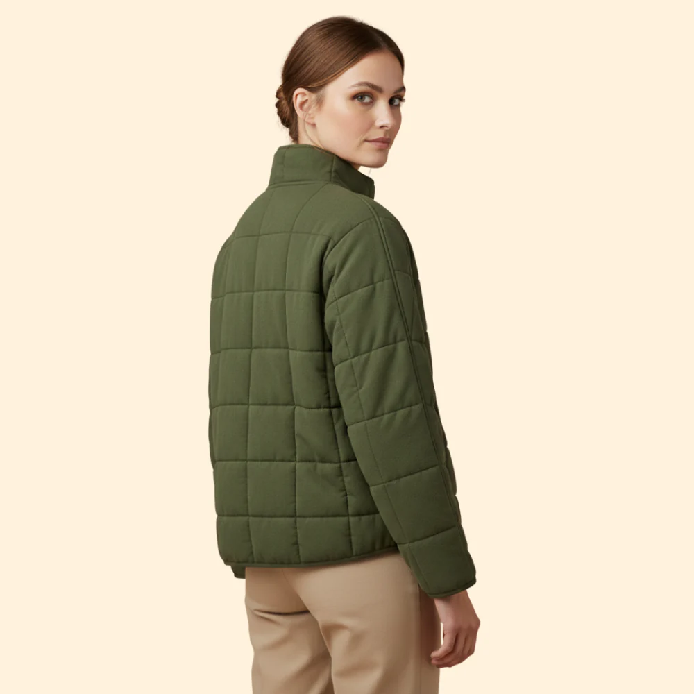 Women’s Quilted Stand-Up Collar Jacket - Image 4