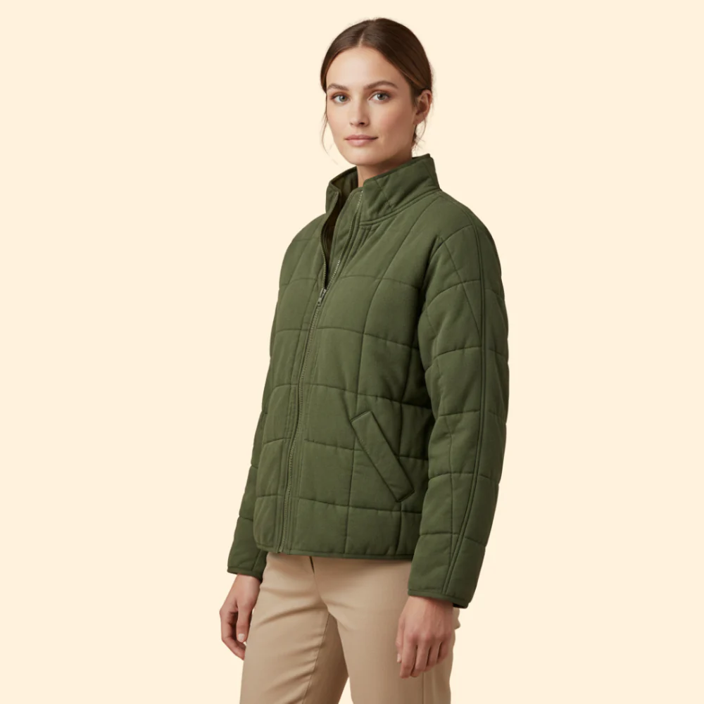 Women’s Quilted Stand-Up Collar Jacket - Image 5