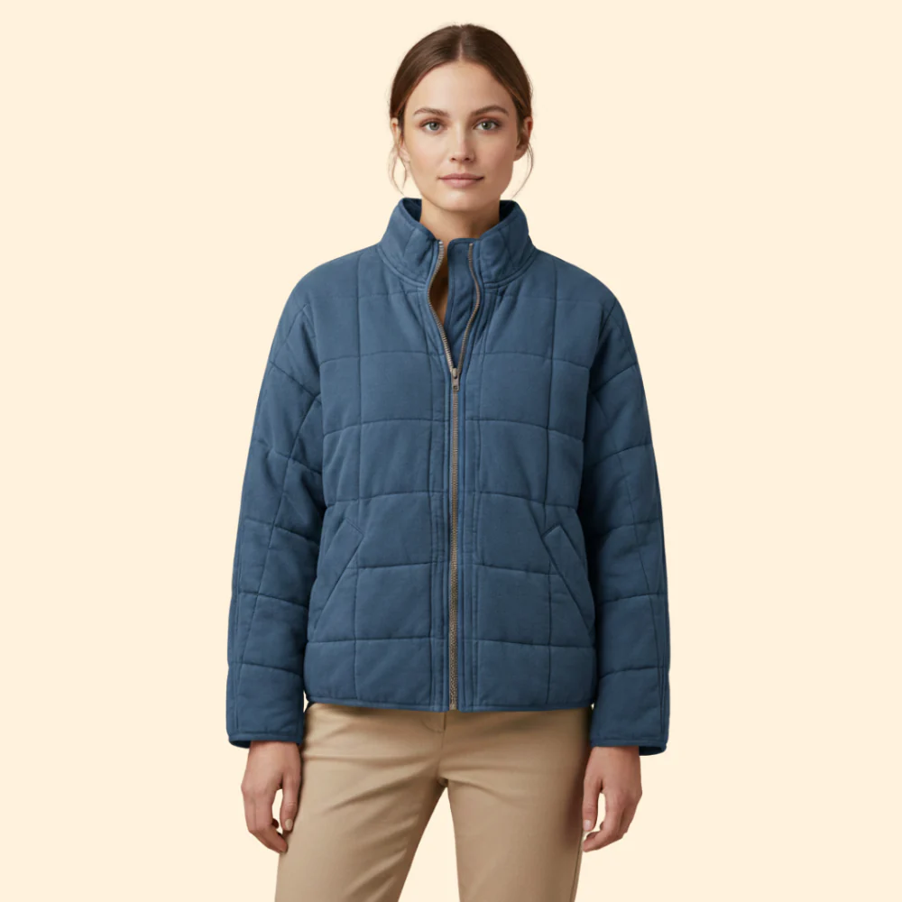 Women’s Quilted Stand-Up Collar Jacket - Image 9