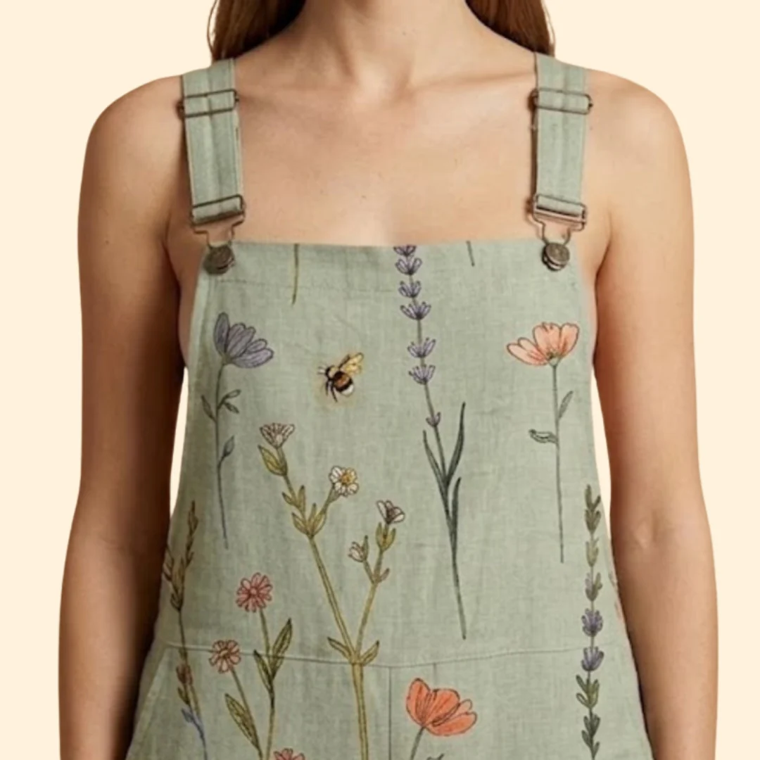 Women’s Relaxed Jumpsuit with Botanical Pattern - Image 5