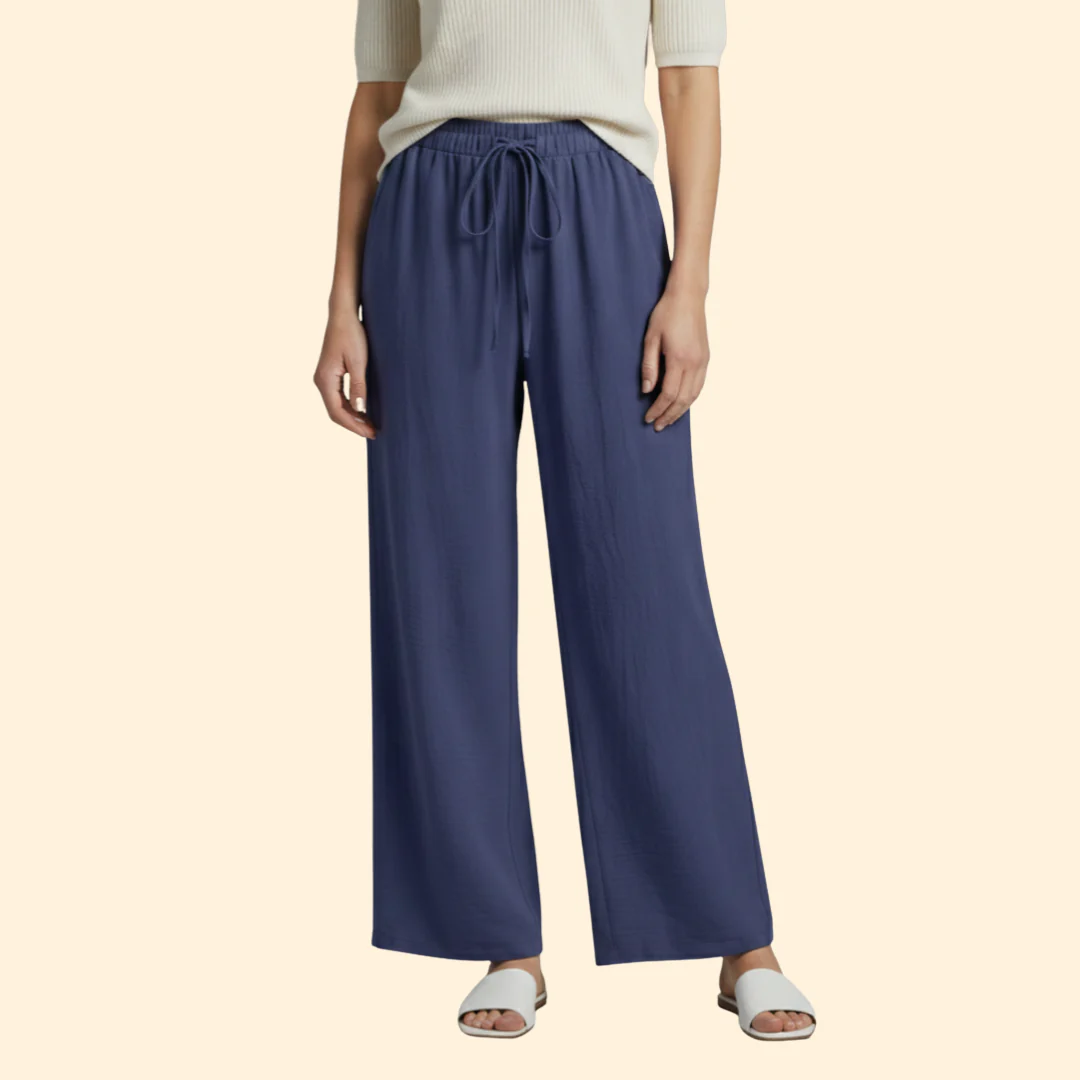 Women’s Relaxed Pants with Adjustable Waistband - Image 3