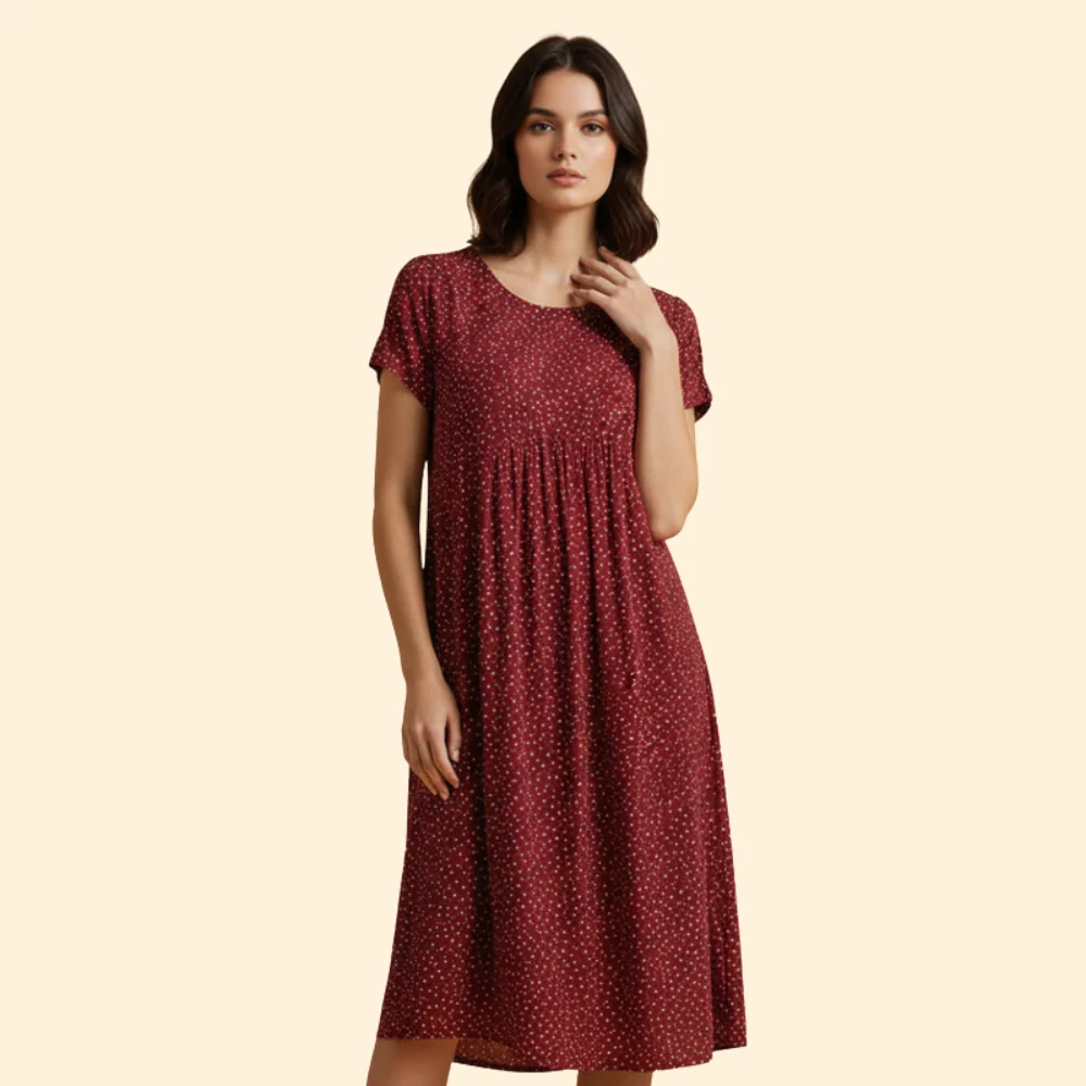 Women’s Relaxed Round Neck Dress - Image 2