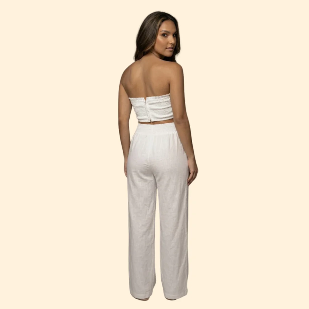 Women’s Relaxed Set with Crop Top and Trousers - Image 4