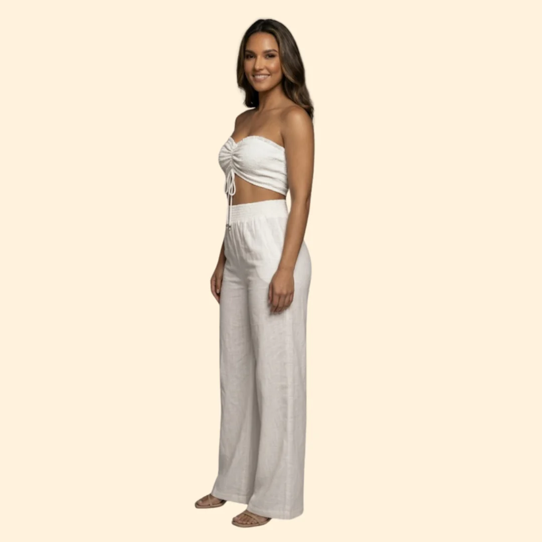 Women’s Relaxed Set with Crop Top and Trousers - Image 5