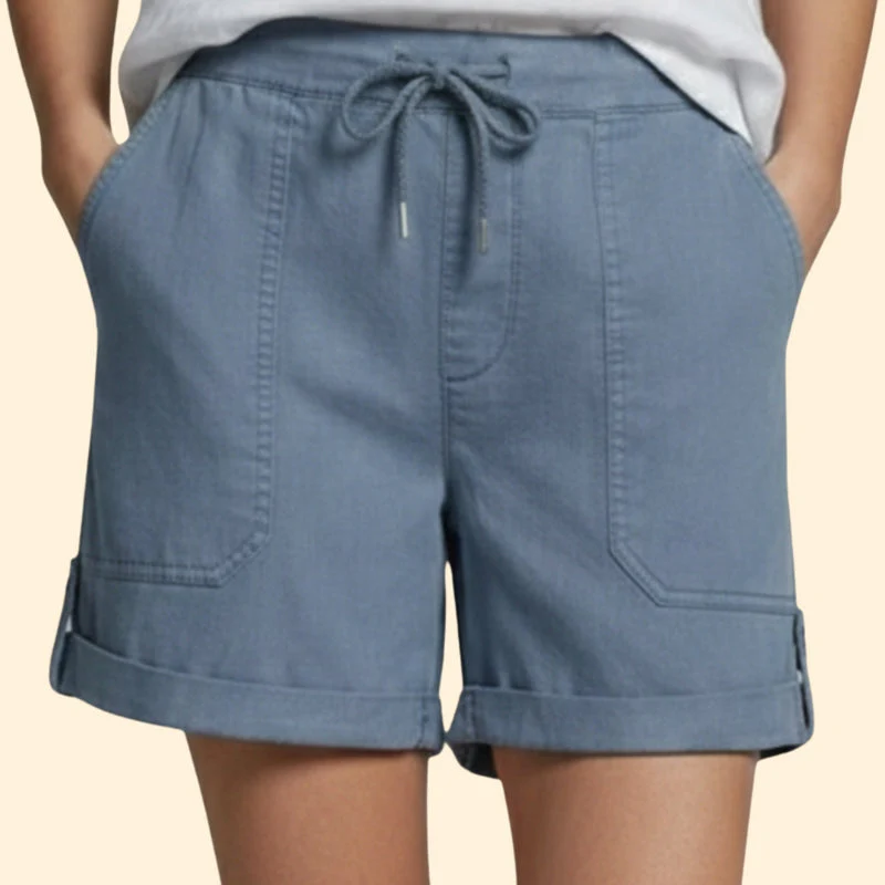 Women’s Relaxed Shorts with Turned-Up Hem - Image 3