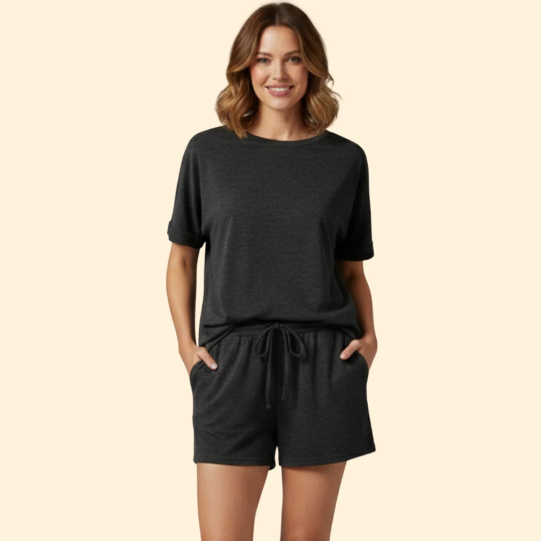 Women’s Relaxed Top with Elastic Waist Shorts - Image 2