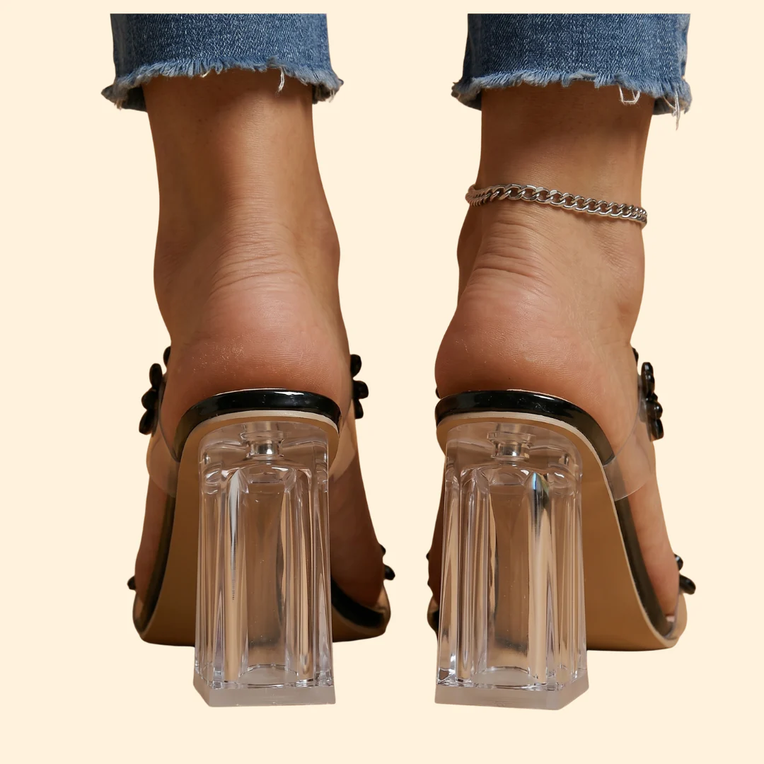 Women's Rhinestone Sandals with Heel - Image 5