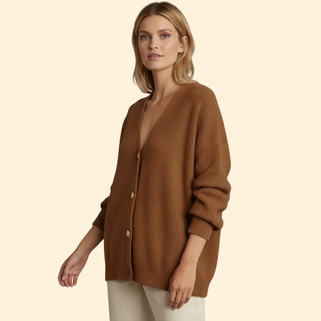 Women’s Ribbed Cardigan with Long Sleeves - Image 3