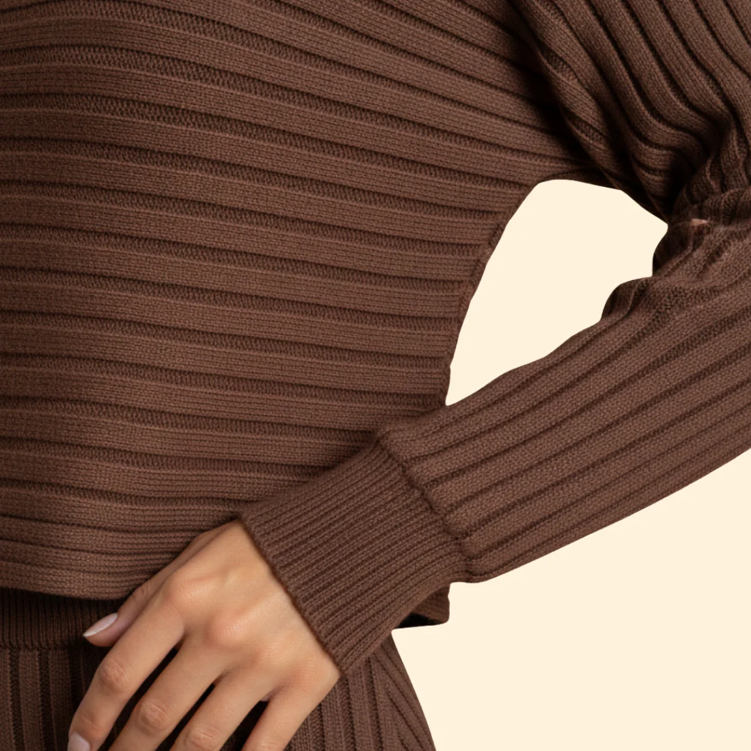 Women's Ribbed Sleeveless Dress with Matching Sweater Set - Image 6