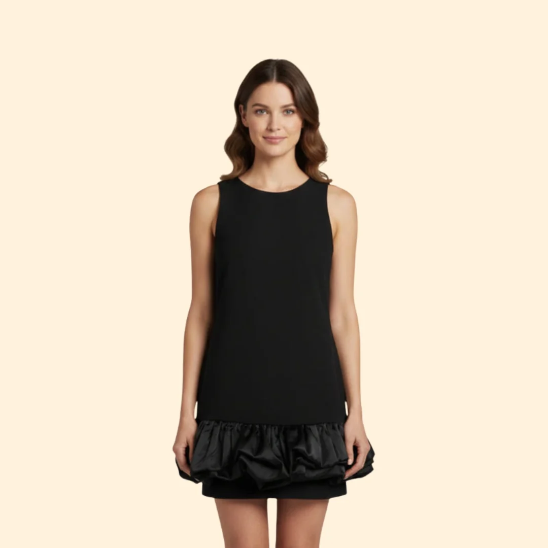 Women’s Ruffle Dress with Flared Hem - Image 7