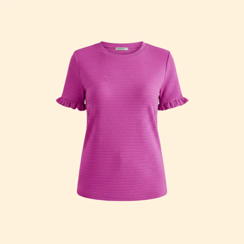 Women’s Ruffle-Trimmed T-Shirt with Short Sleeves - Image 5