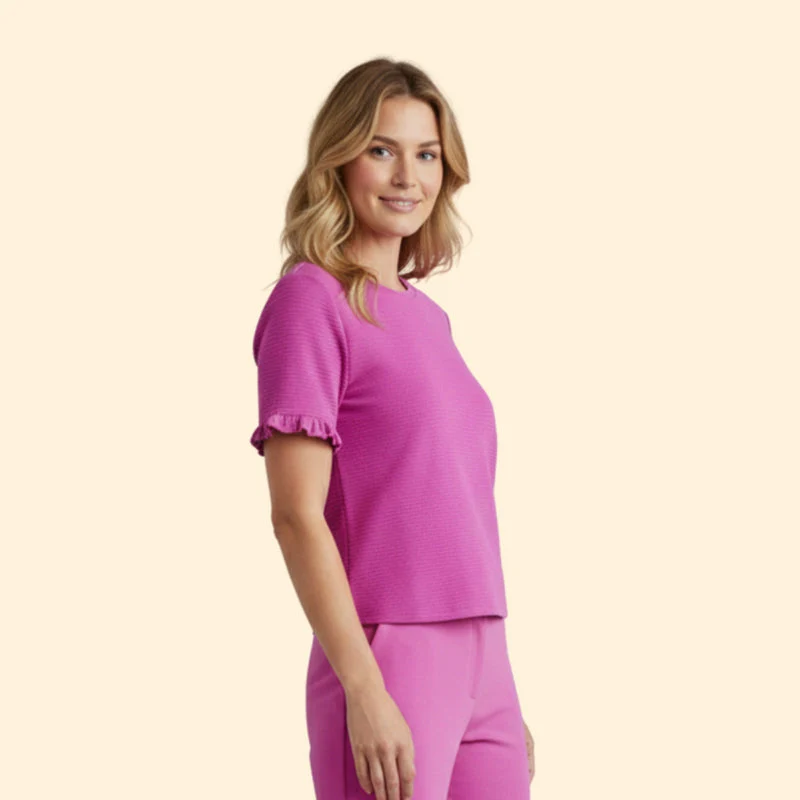 Women’s Ruffle-Trimmed T-Shirt with Short Sleeves - Image 6