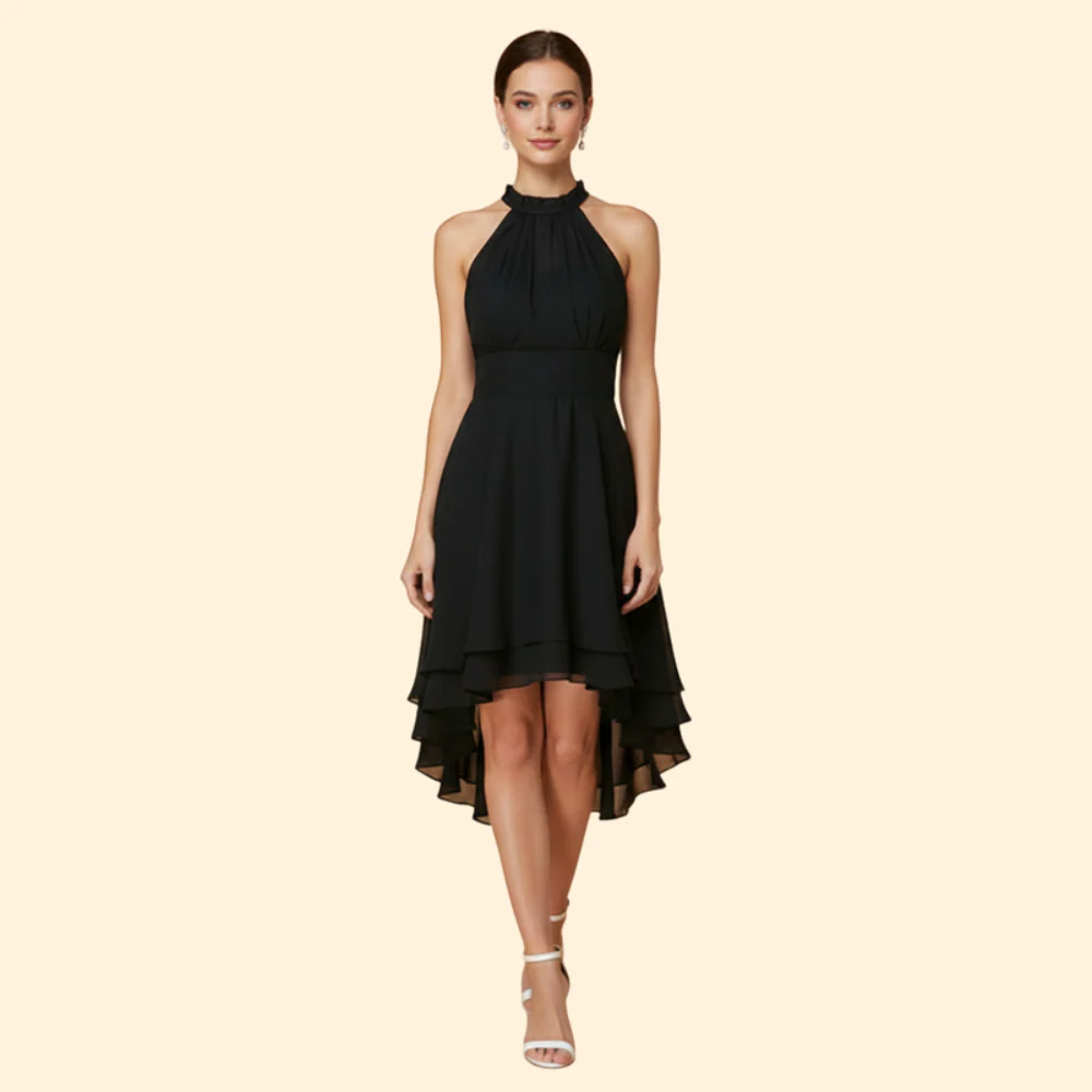 Women’s Ruffled Chiffon Dress - Image 2