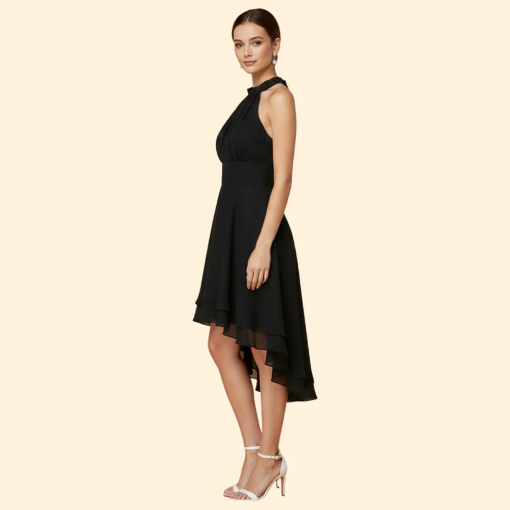 Women’s Ruffled Chiffon Dress - Image 3