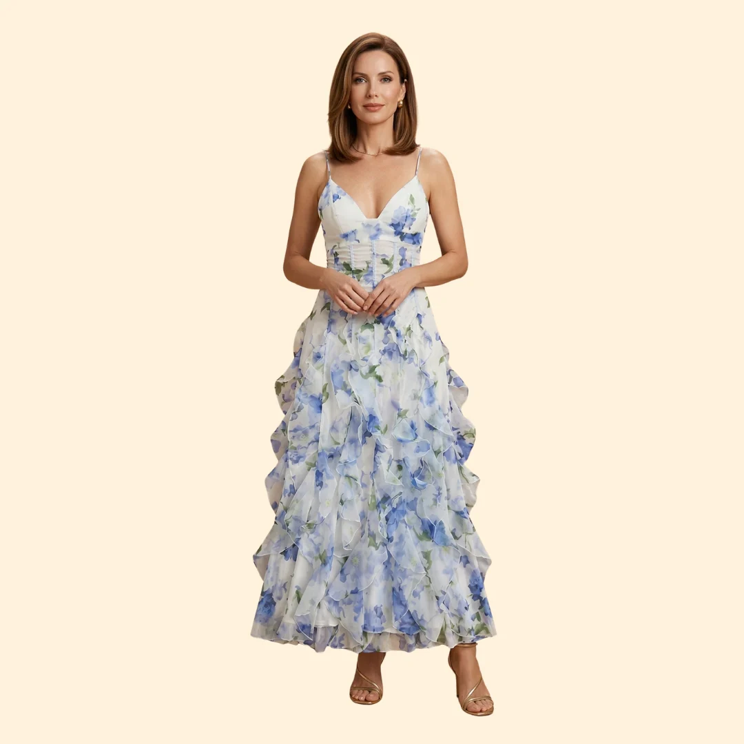 Women’s Ruffled Dress with Corset Bodice - Image 2