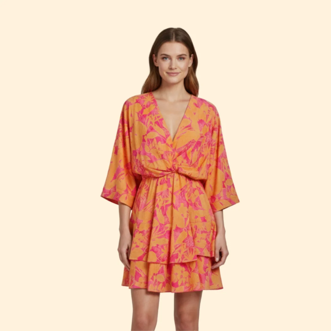 Women’s Ruffled Dress with Flared Skirt - Image 2