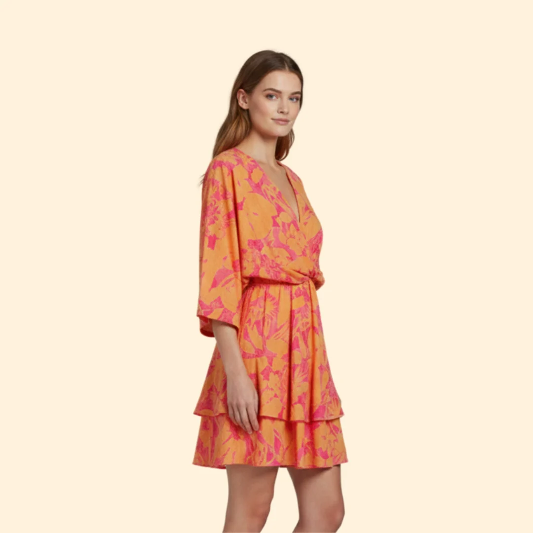 Women’s Ruffled Dress with Flared Skirt - Image 4
