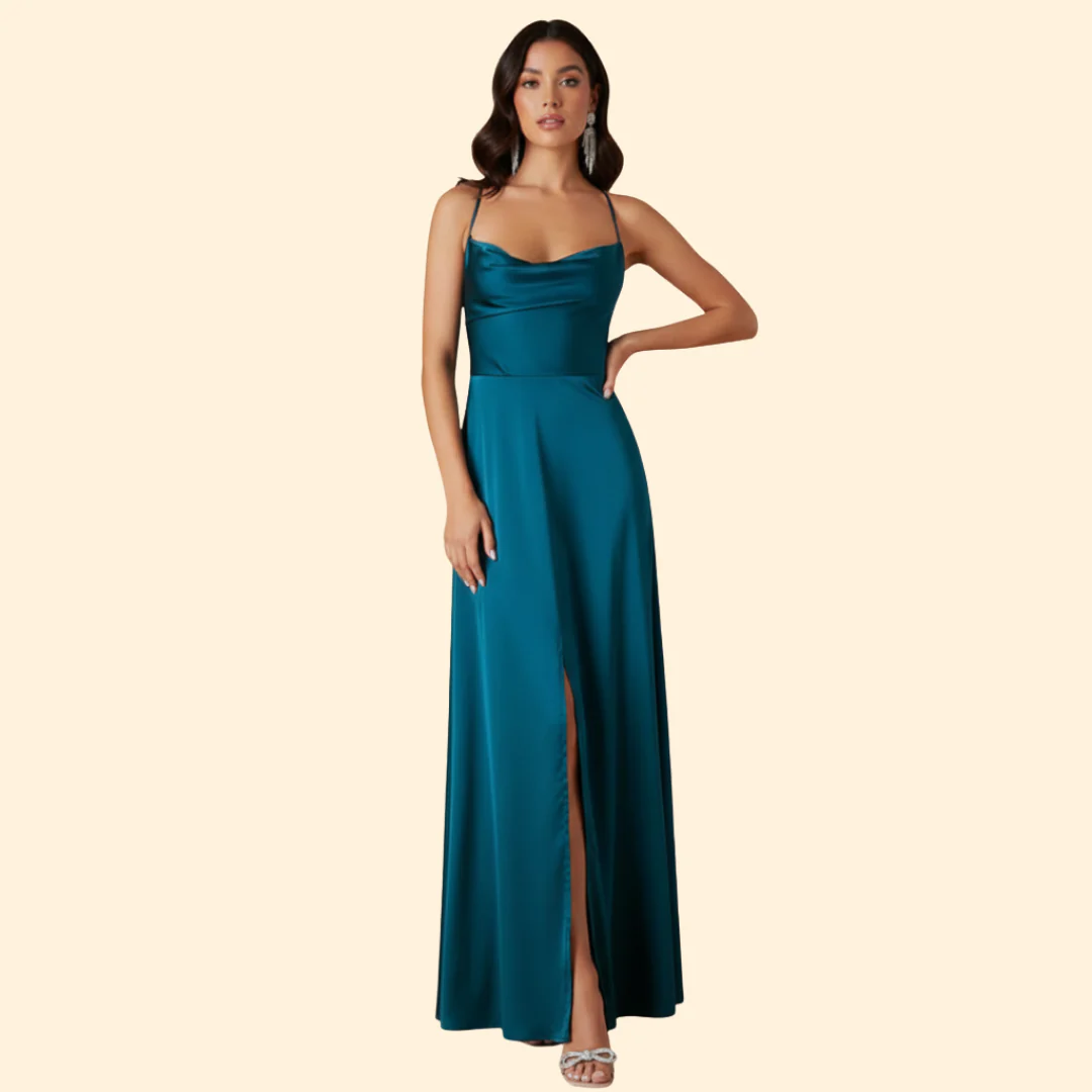 Women's Satin Dress with Strappy Back - Image 8
