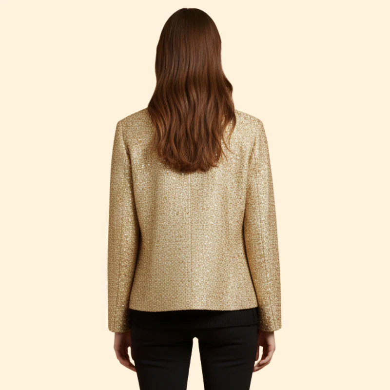 Women's Sequin Bomber Jacket with Relaxed Fit - Image 4
