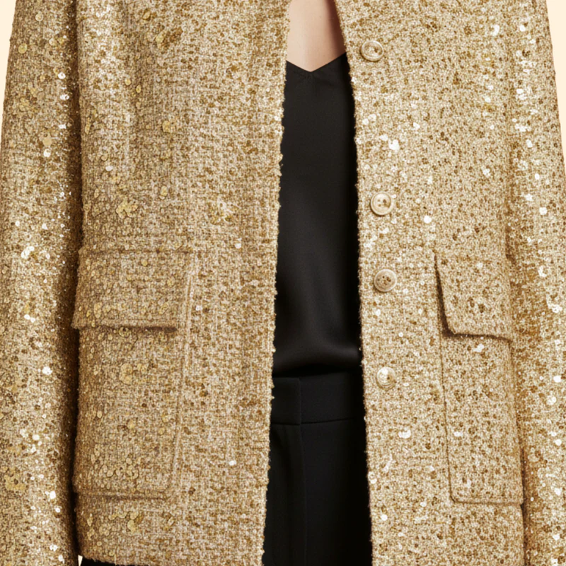 Women's Sequin Bomber Jacket with Relaxed Fit - Image 5