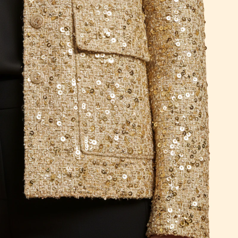 Women's Sequin Bomber Jacket with Relaxed Fit - Image 6