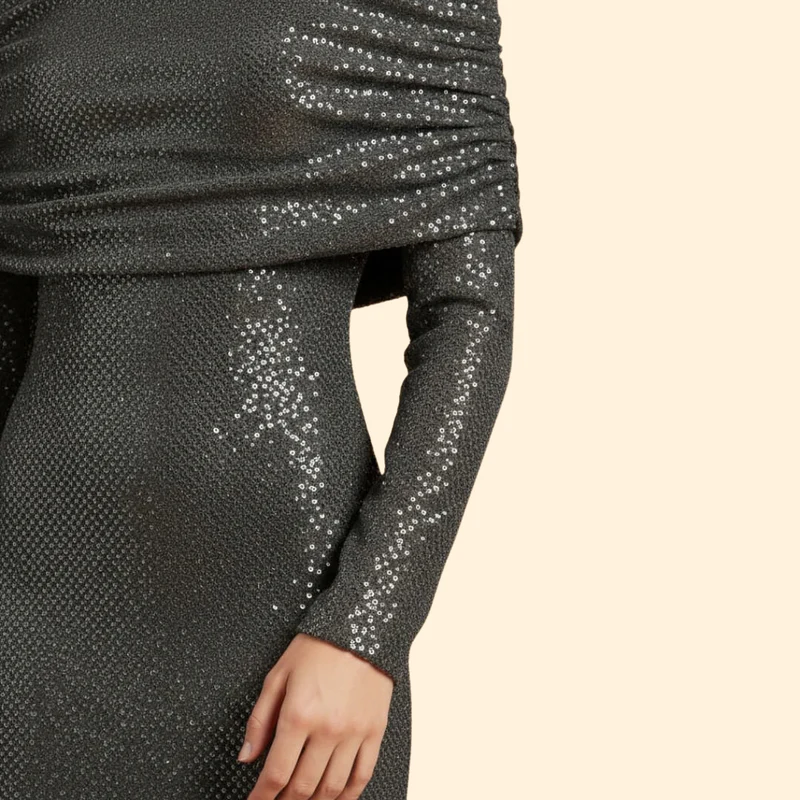 Women's Sequin Dress with Off-Shoulder Detail - Image 7