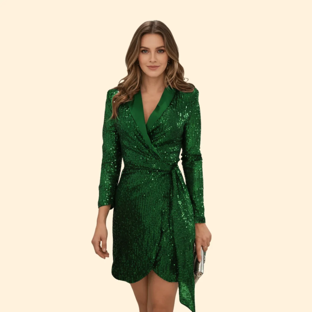 Women’s Sequin Dress with Wrap Style - Image 6