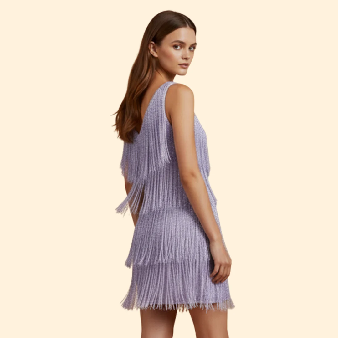 Women's Sequin Fringe Mini Dress - Image 3