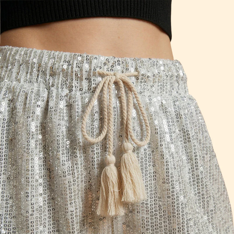 Women’s Sequin Shorts with Stretchy Waistband - Image 7