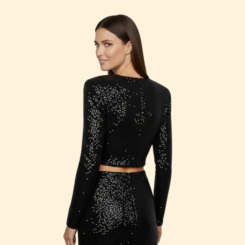 Women’s Sequin Top with Long Sleeves - Image 5
