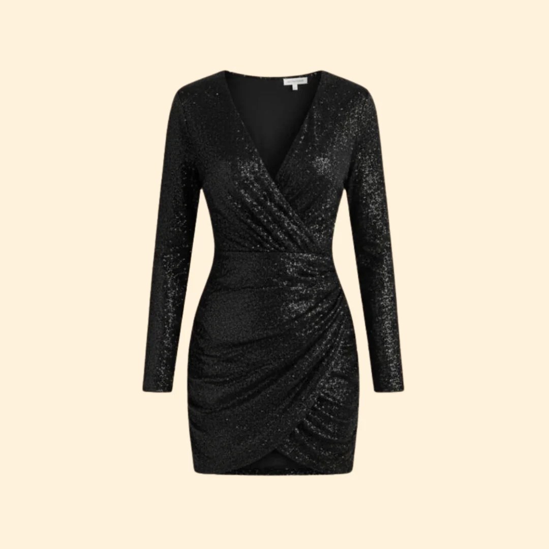 Women's Sequined V-Neck Dress