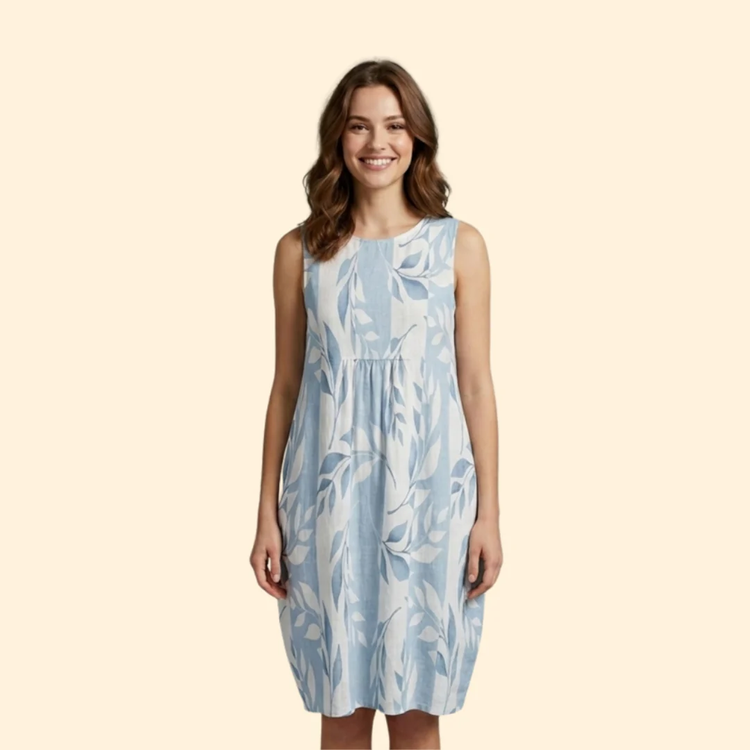 Women’s Shift Dress with Round Neckline - Image 2