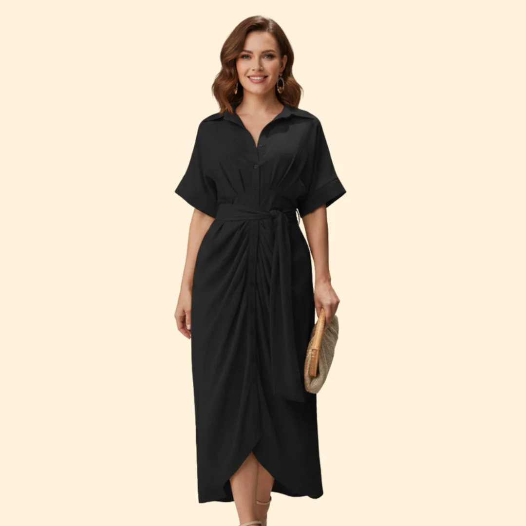Women's Shirt Dress with Belted Waist - Image 10