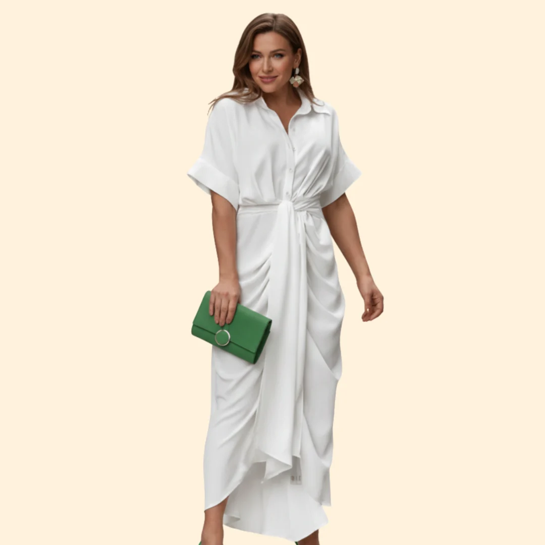 Women's Shirt Dress with Belted Waist - Image 6