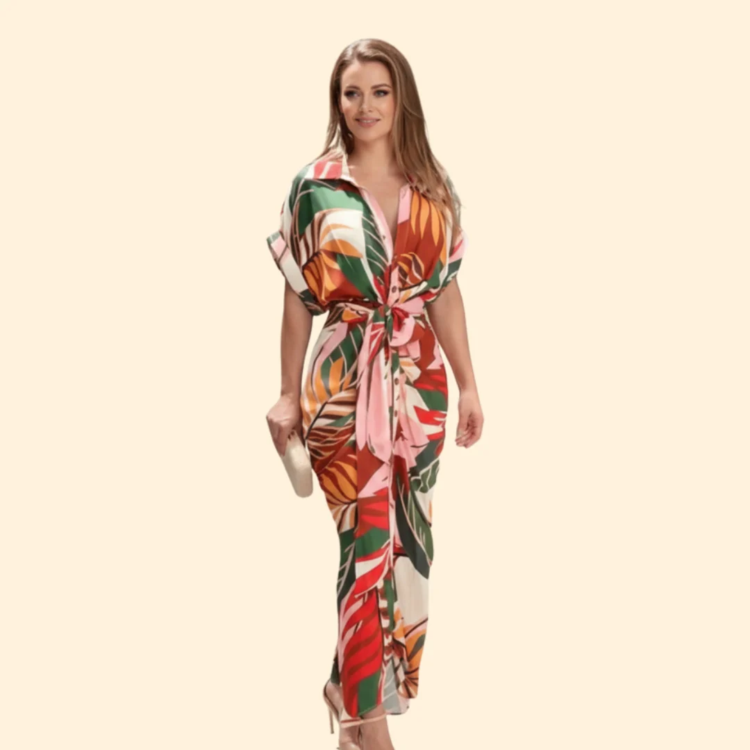 Women's Shirt Dress with Belted Waist - Image 7
