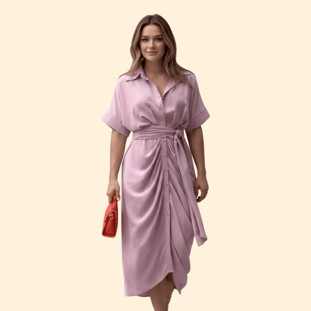 Women's Shirt Dress with Belted Waist - Image 8