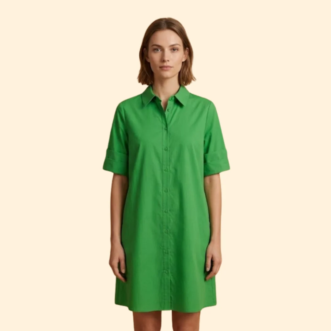 Women’s Shirt Dress with Button-Down Front - Image 2