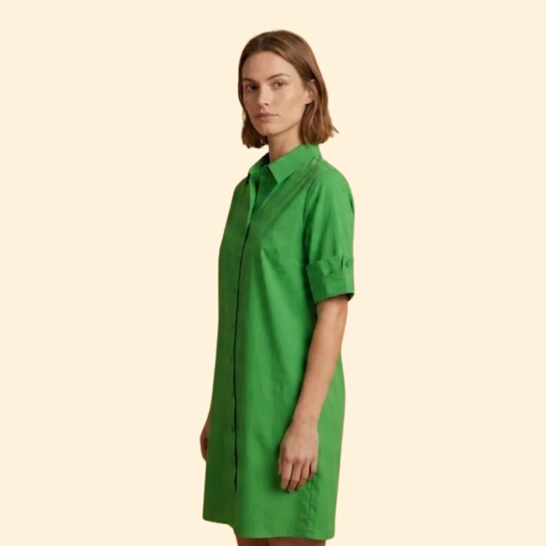 Women’s Shirt Dress with Button-Down Front - Image 3