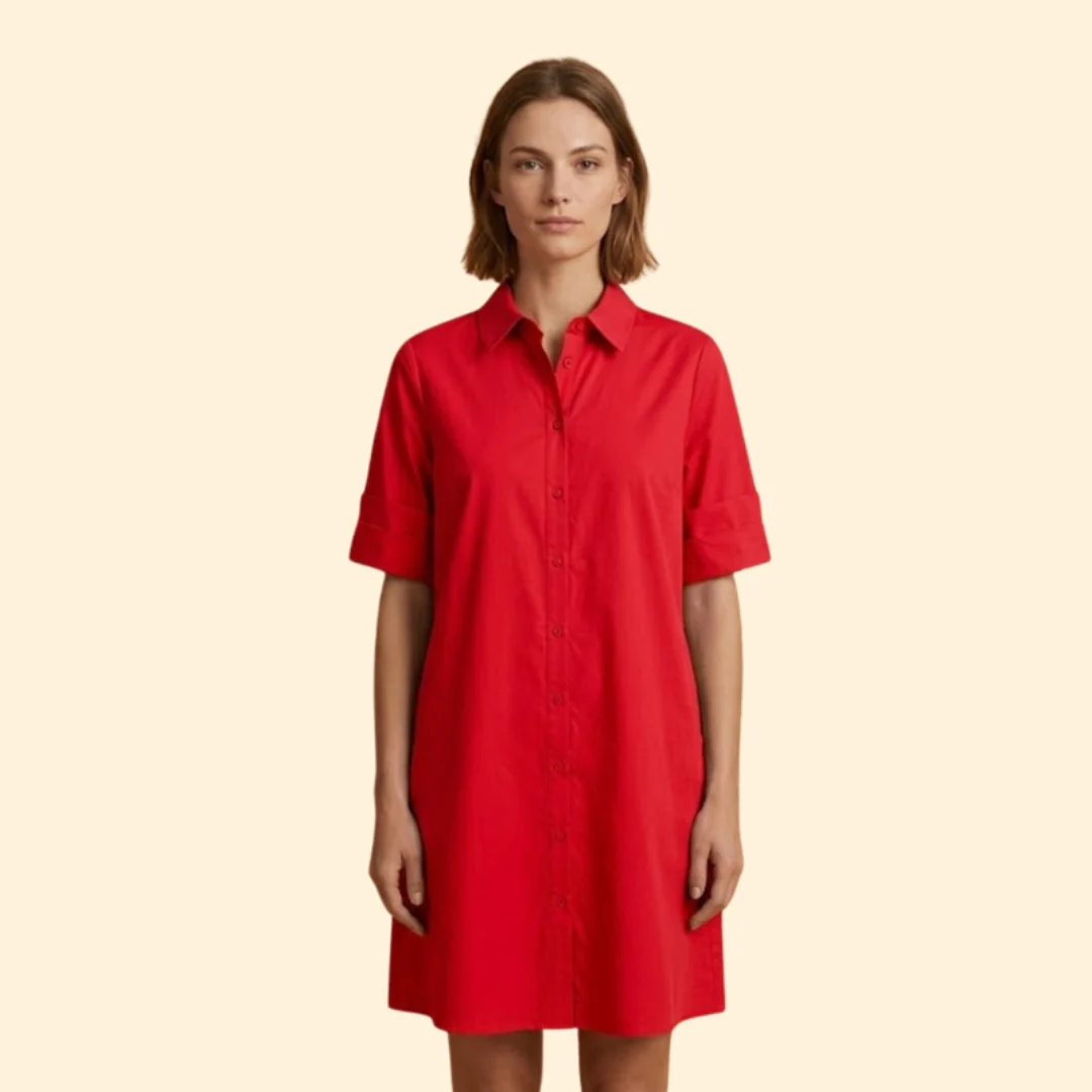Women’s Shirt Dress with Button-Down Front - Image 9